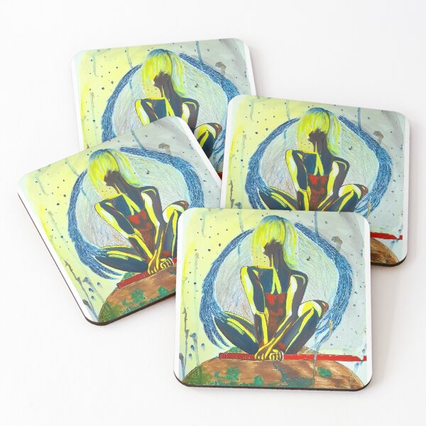 Item preview, Woman in red and yellow angelic empowered designed and sold by Marbelayart.