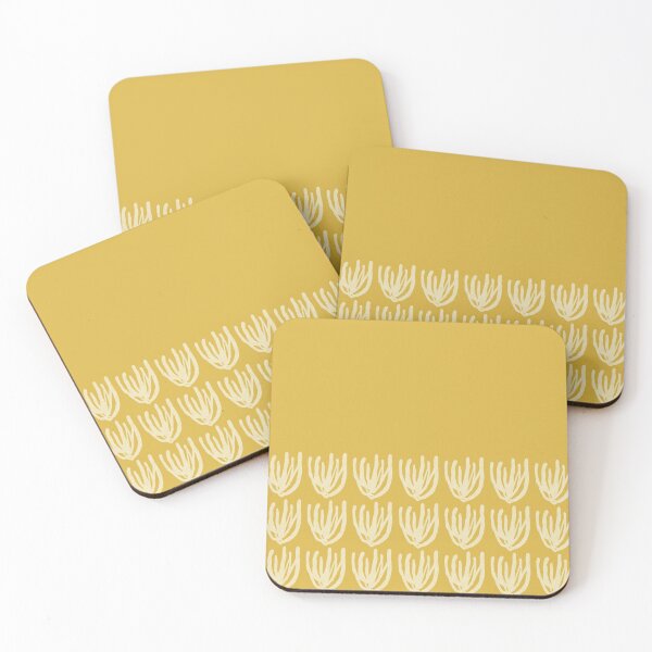 Item preview, Mesh Wildflower Cuff Abstract Minimalist Pattern in Light Mustard and White designed and sold by kierkegaard.