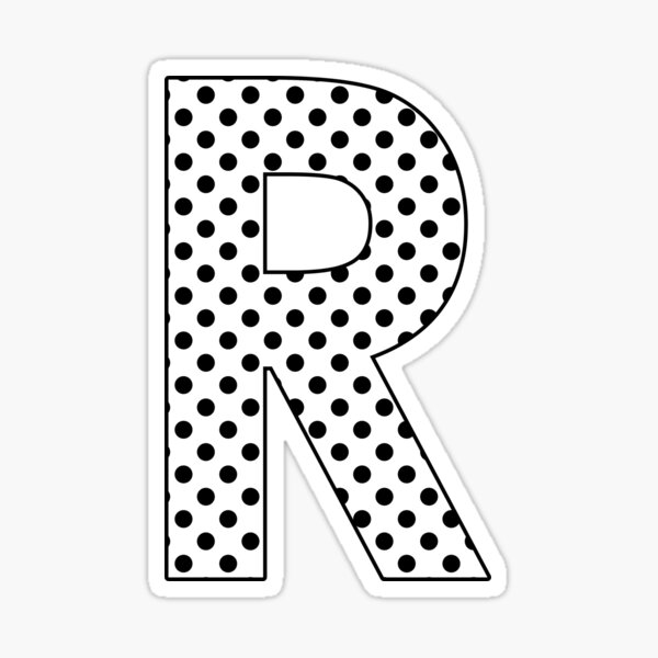 R Monogram Black and White Stickers