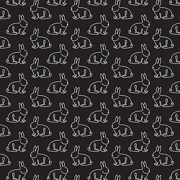 Artwork thumbnail, Continuous Line Rabbit Pattern by babybigfoot