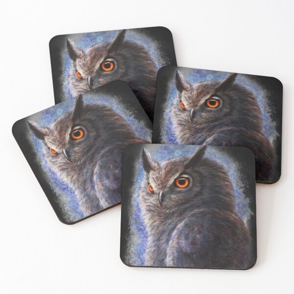 Item preview, Horned Owl Painting - Night Owl designed and sold by Justin Fowler Art.
