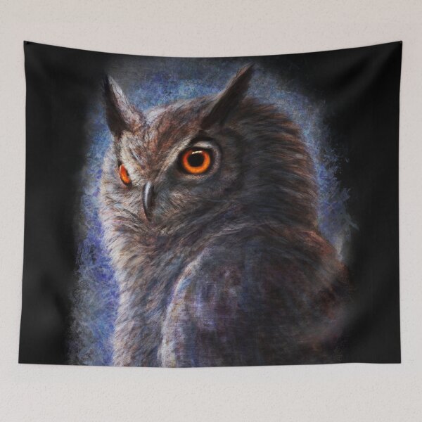 Item preview, Horned Owl Painting - Night Owl designed and sold by Justin Fowler Art.
