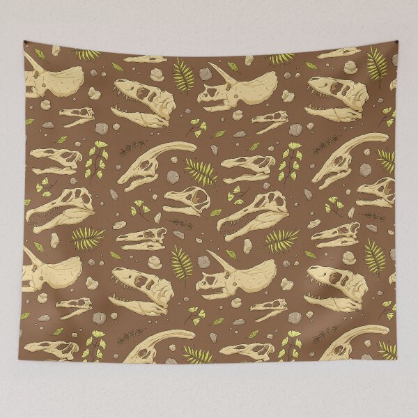 Item preview, Dinosaur Skulls - Brown designed and sold by alliemackie.