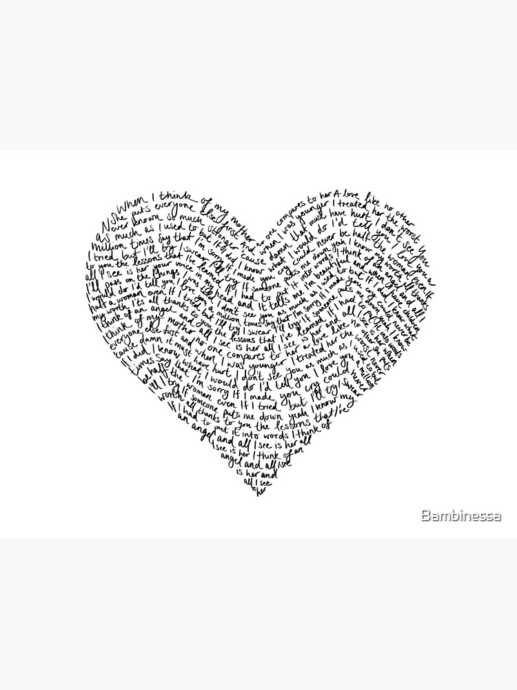 Anne Marie Lyrics Her Heart Shape Greeting Card For Sale By Bambinessa Redbubble