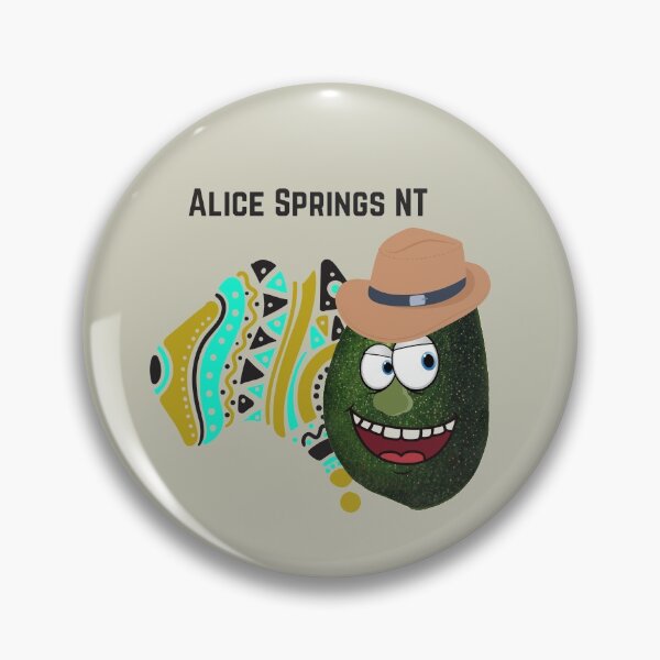 Item preview, Scared Angry Avocado Travel Around The World - Alice Springs NT Vegan Vegetarian Funny  designed and sold by ezele.