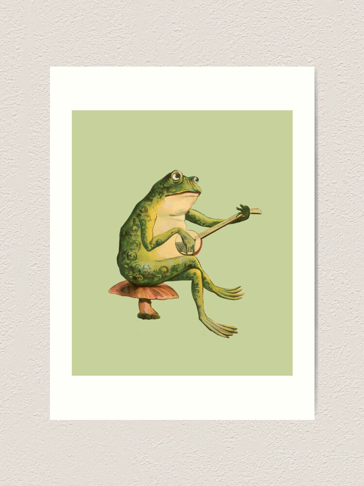 Melancholic Vintage Frog: Banjo Player on Mushroom Toadstool, Cottagecore  and Goblincore Aesthetics with Edgy Grunge Shower Curtain for Sale by  MinistryOfFrogs