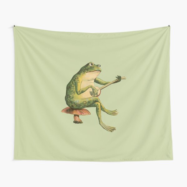 Mushroom Tapestry Cottage Core Wall Art Goblincore Decor Frog