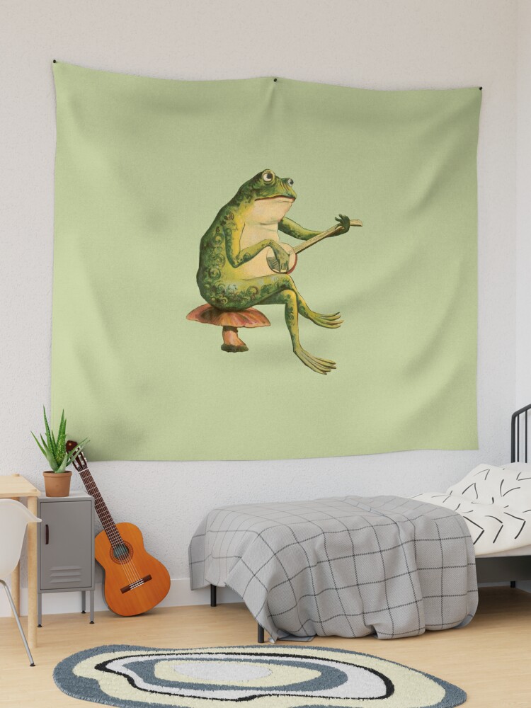 Melancholic Vintage Frog: Banjo Player on Mushroom Toadstool, Cottagecore  and Goblincore Aesthetics with Edgy Grunge Shower Curtain for Sale by  MinistryOfFrogs