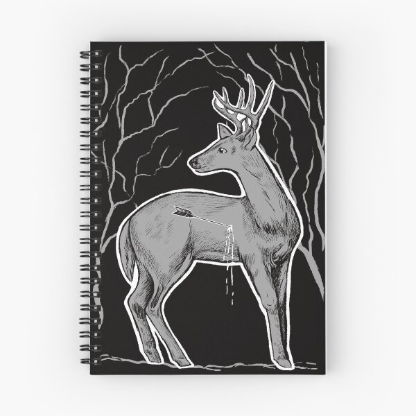 Item preview, Young deer with an arrow in his chest on a background of trees. Hunting concept. designed and sold by SayukOlga.