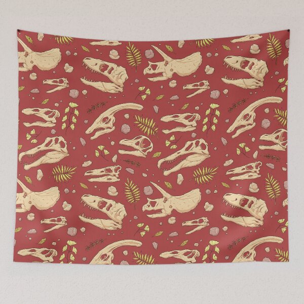 Item preview, Dinosaur Skulls - Red designed and sold by alliemackie.