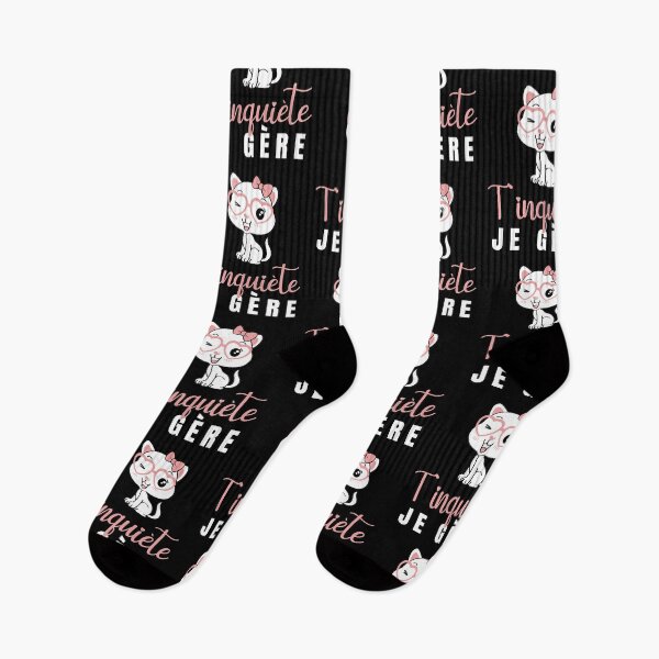 Aperçu de l'œuvre T'inquiète Je Gère Chat Humour Kawaii Cadeau Femme créée et vendue par Lenny Stahl.