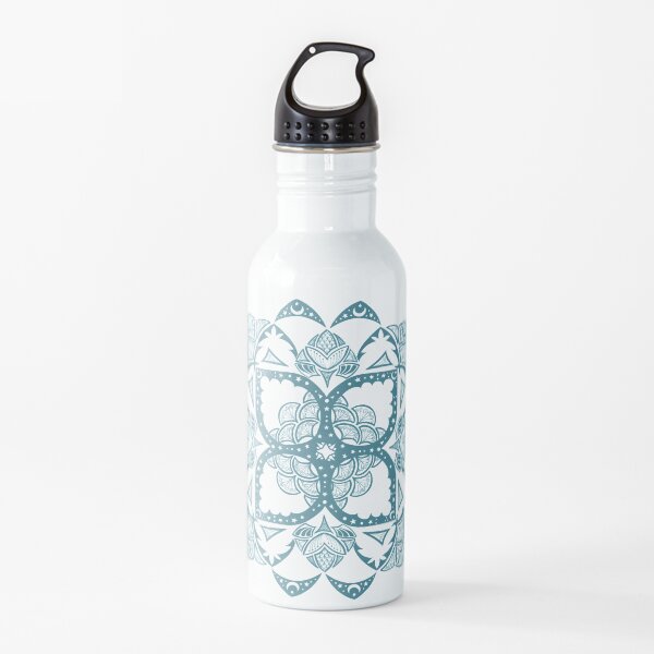 Moon Arabesque Mandala - Teal Water Bottle