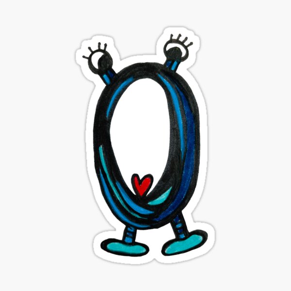 O is for Oh My: Letter O Alien Robot Sticker