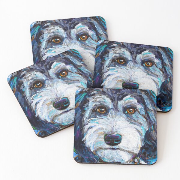 Item preview, Tuxedo Aussiedoodle Dog by Robert Phelps designed and sold by RobertPhelpsArt.