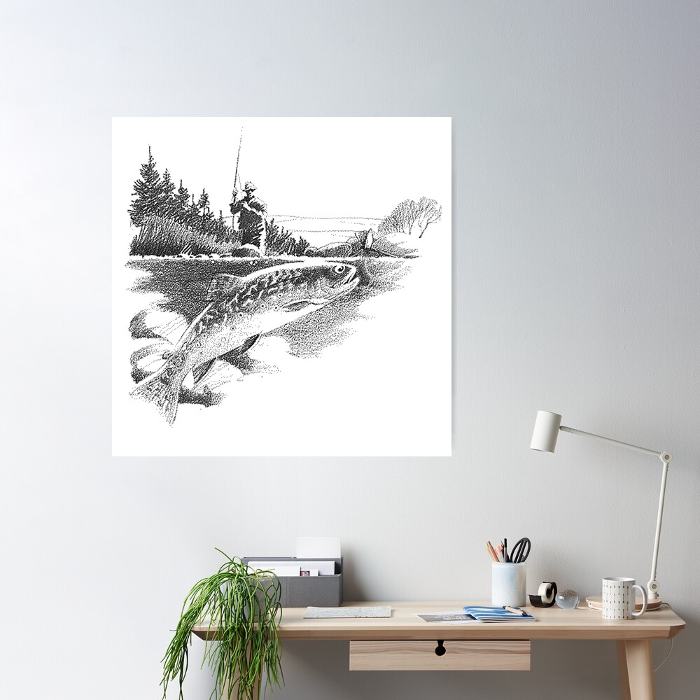 Fly Fishing STREAMERS Poster, Wall Art, Diagram, Illustration 