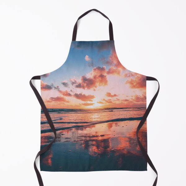 Item preview, Sunset over the Beach, with clouded sky at golden hour designed and sold by ToriaScarlett.