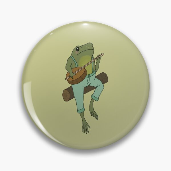 Cottagecore Froggy Playing Banjo: Cute Log Tree Musician, Goblincore  Farmer Toad, Emo Grunge Fairycore, Edgy Frogge Performer Pin for Sale by