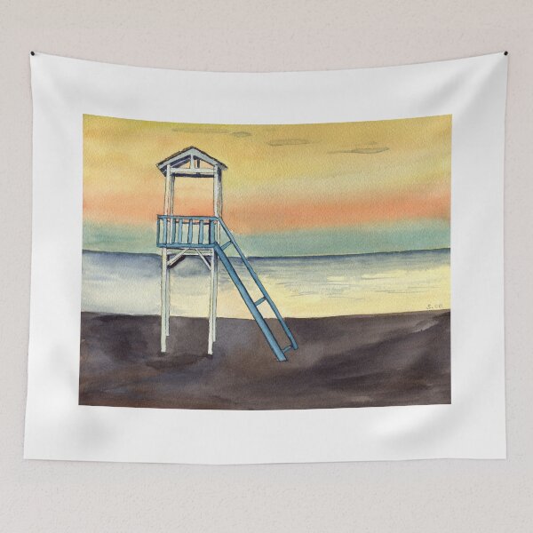 Item preview, Lifeguard Chair Watercolor Art designed and sold by Sandra Connelly.