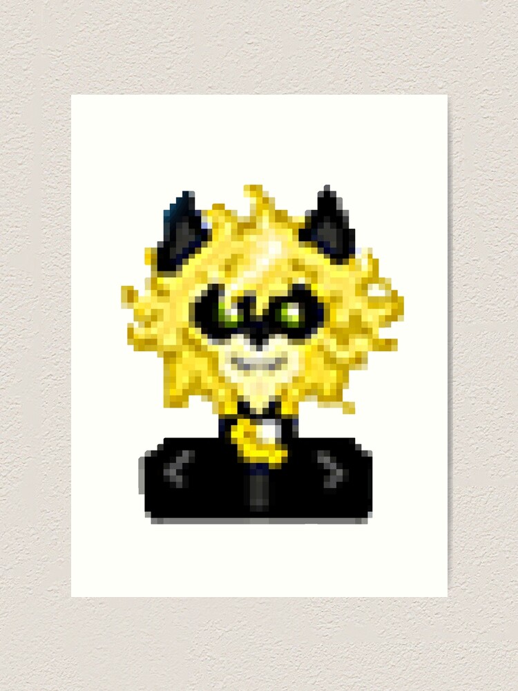 Chat Noir In Pixels Art Print By Madzspace Redbubble