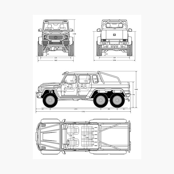 G Wagon Blueprint Photographic Print By Bluprnt Redbubble