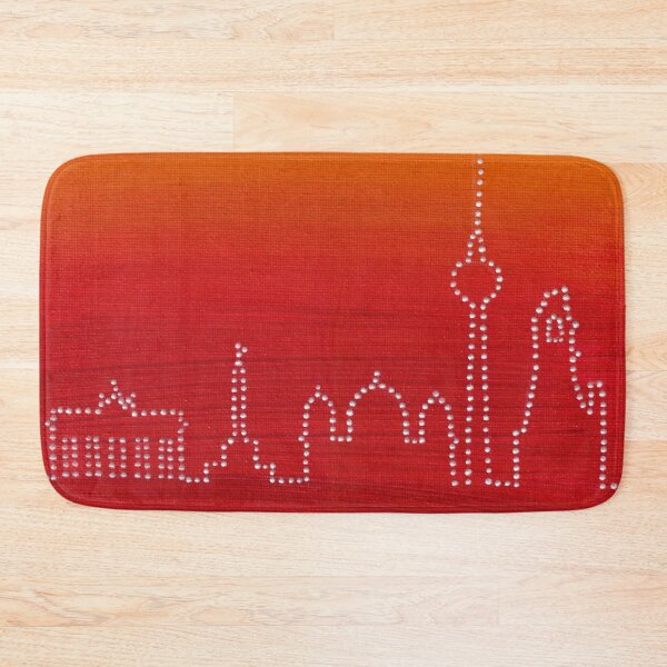 Item preview, Berlin Skyline in Dot Art on Red to Yellow Background  designed and sold by nabeArtist.