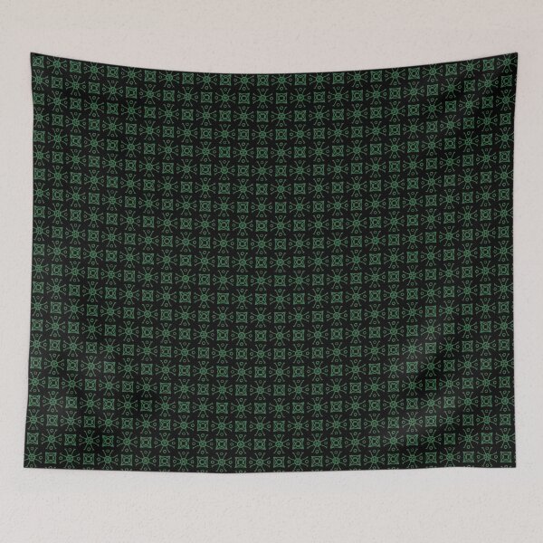 Item preview,  Geometric Pattern Doodly Black Green  designed and sold by Antava.