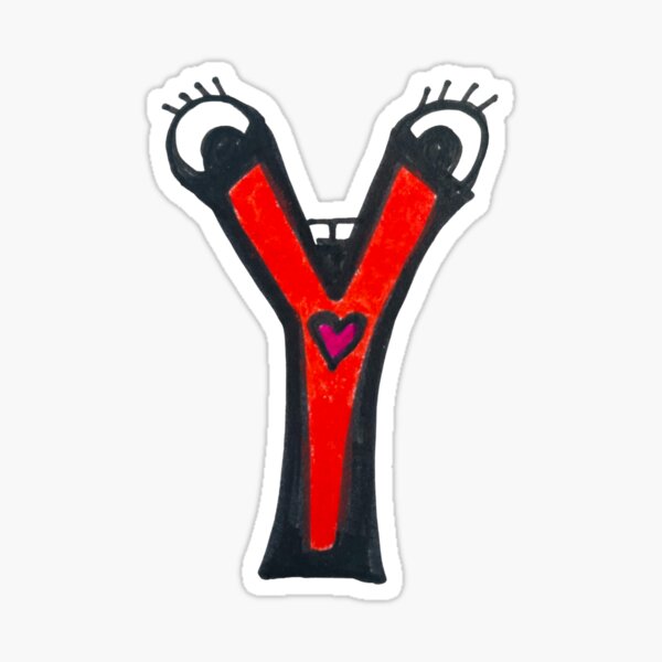 Y is for You : Letter Y Alien Robot Sticker