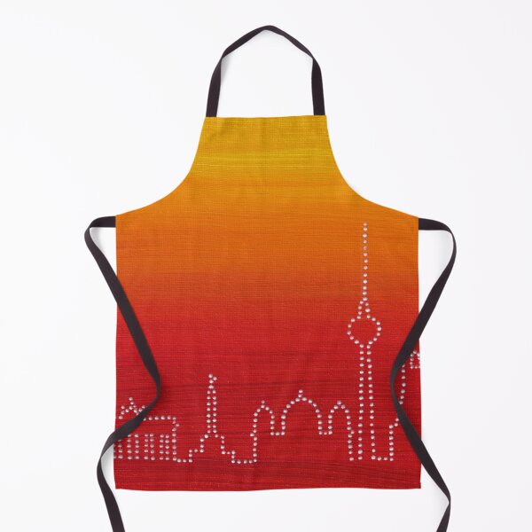 Item preview, Berlin Skyline in Dot Art on Red to Yellow Background designed and sold by nabeArtist.