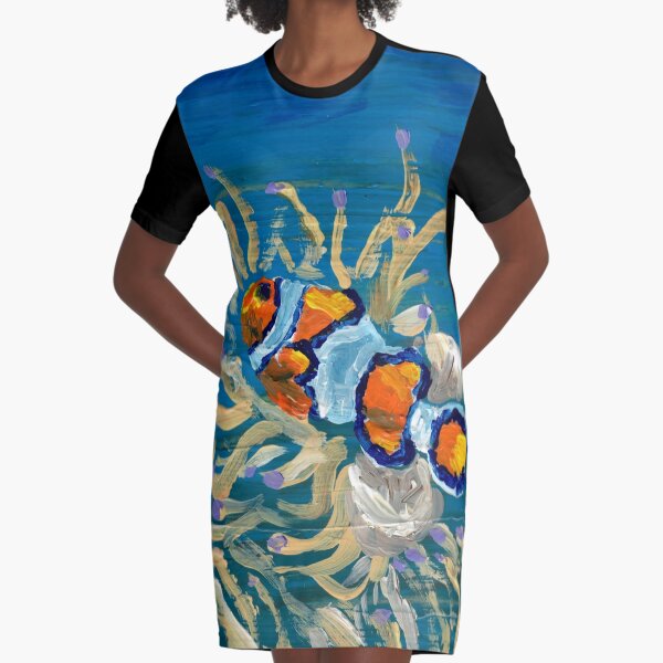 "Clownfish and Friends" Graphic T-Shirt Dress