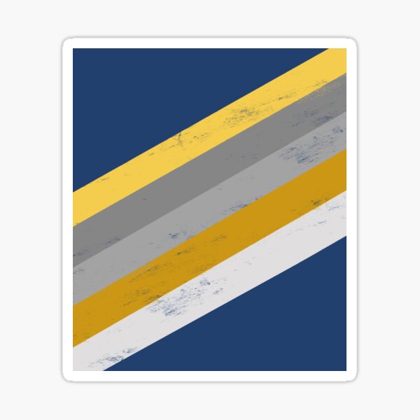 Item preview, Mustard, Ochre, Yellow, Grey and Blue Stripes designed and sold by OneThreeSix.