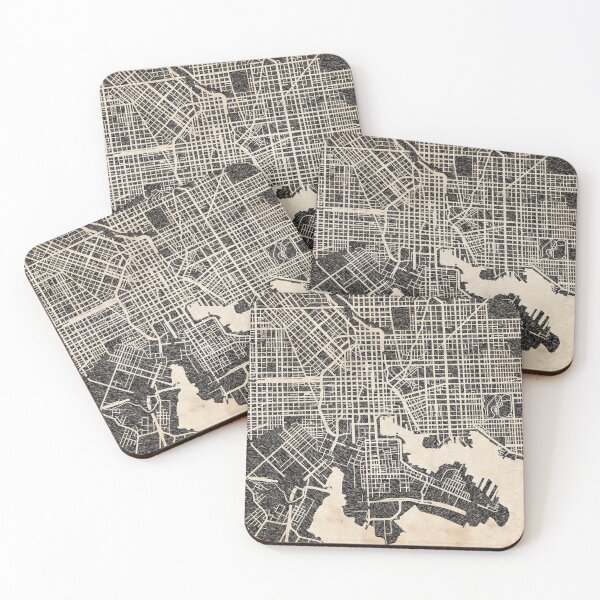 Item preview, BALTIMORE map Maryland Ink lines designed and sold by InkMaps.