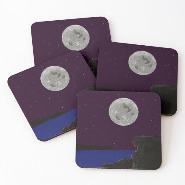 Item preview, Low hanging moon over a harbour  designed and sold by Stryker-m.