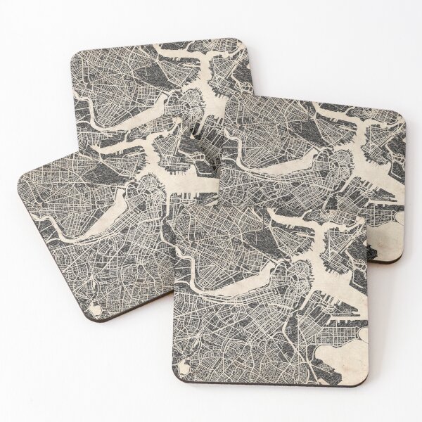 Item preview, BOSTON map Massachusetts Ink lines designed and sold by InkMaps.