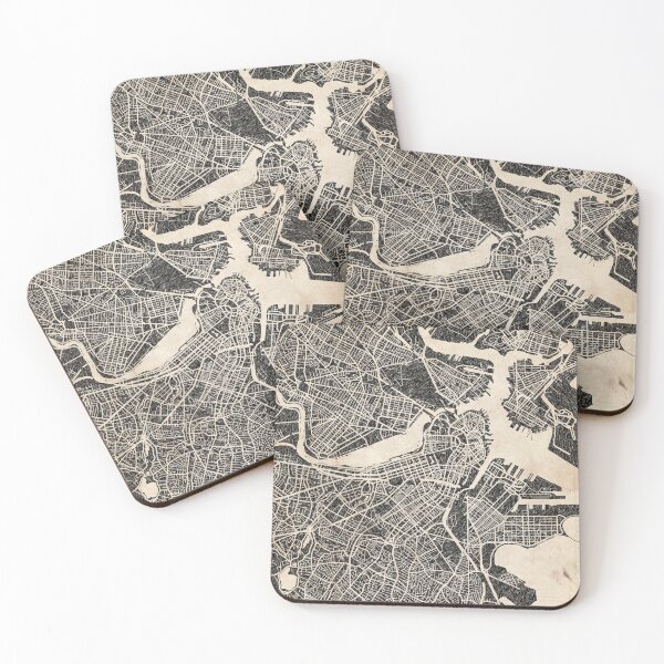 Item preview, BOSTON map Massachusetts Ink lines 2 designed and sold by InkMaps.