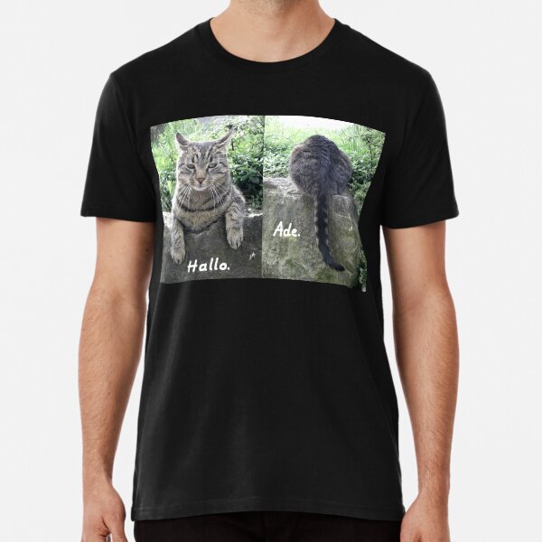 The cat says hello and goodbye. Photo. Premium T-Shirt