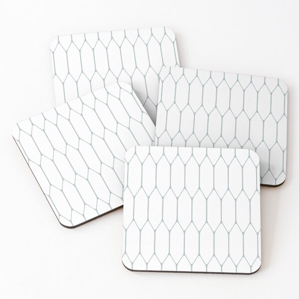 Item preview, Long Honeycomb Minimalist Geometric Pattern in White and Light Blue-Grey designed and sold by kierkegaard.