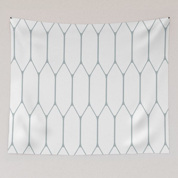 Item preview, Long Honeycomb Minimalist Geometric Pattern in White and Light Blue-Grey designed and sold by kierkegaard.