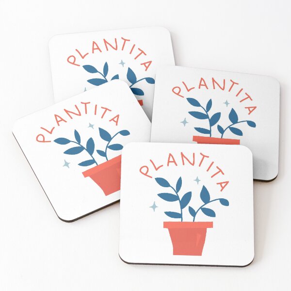 Item preview, plantita cute simple plant illustration red pot blue plant  designed and sold by am-mantilla2156.