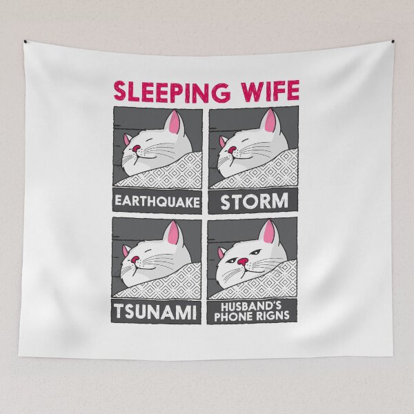 Item preview, Funny Sleeping Wife Reactions to husband phone rings designed and sold by TheFlipRepublic.