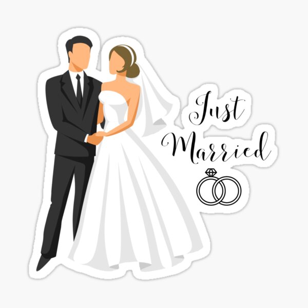 Just Married - Wedding' Sticker | Spreadshirt