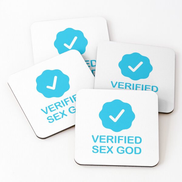 Item preview, Verified Sex God with Blue Checkmark designed and sold by ClickForMore.
