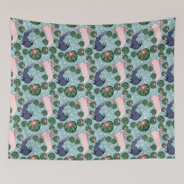 Item preview, Axolotl repeating pattern designed and sold by RandasDoodles.