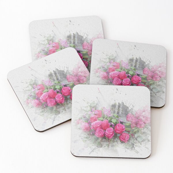 Artikelvorschau, Aquarellfoto von rosa Rosen, Mama entworfen und verkauft von Jane Stanley Photography.