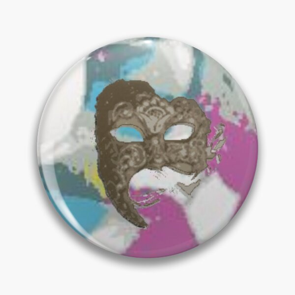 Item preview, Masque du fantôme vénitien sur fond de vagues colorées designed and sold by StephanieCAD.