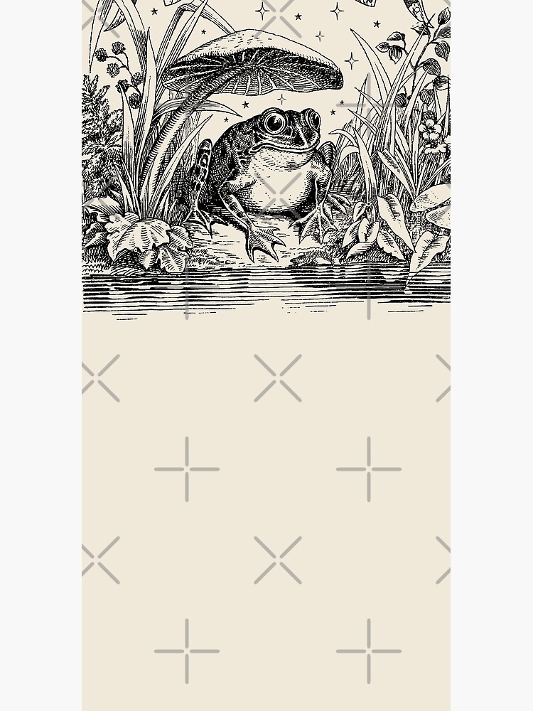 Cute Cottagecore Aesthetic Frog Mushroom Moon Witchy Vintage - Dark Academia Goblincore Witchcraft Froggy - Emo Grunge Nature Fantasy - Fairycore Toad Toadstool Pond by MinistryOfFrogs