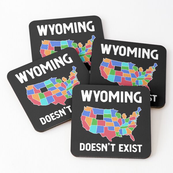 Item preview, US Map Wyoming Doesn't Exist Conspiracy Theory print designed and sold by jakehughes2015.
