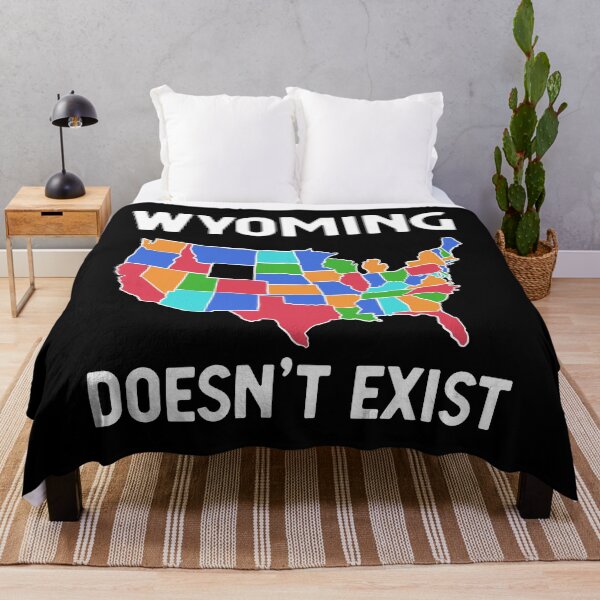 Item preview, US Map Wyoming Doesn't Exist Conspiracy Theory print designed and sold by jakehughes2015.