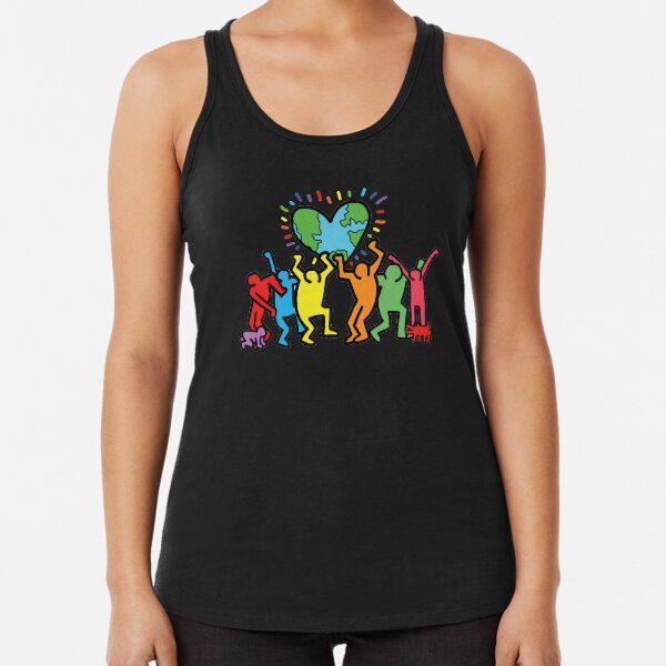 traje de camisa de rap de keith haring, mejor idea de regalo, diversidad Camiseta con espalda nadadora