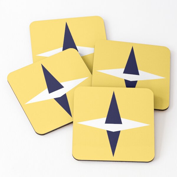 Item preview, Mid Century Star White Navy Blue And Mustard Yellow designed and sold by rewstudio.