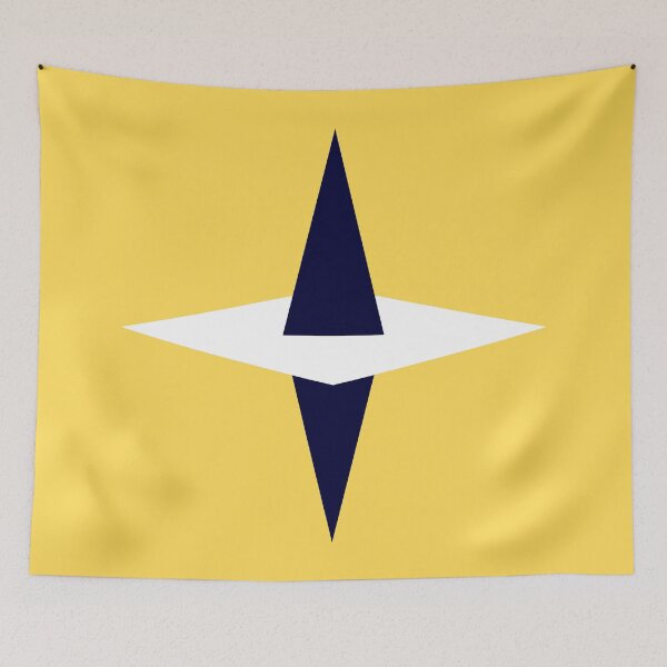 Item preview, Mid Century Star White Navy Blue And Mustard Yellow designed and sold by rewstudio.